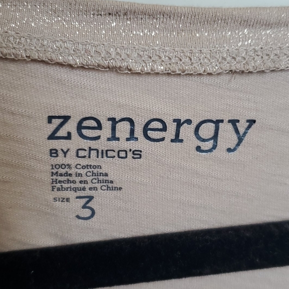 SOLD!!! CHICO'S Zenergy Matte Gold T-Shirt - Picture 4 of 4